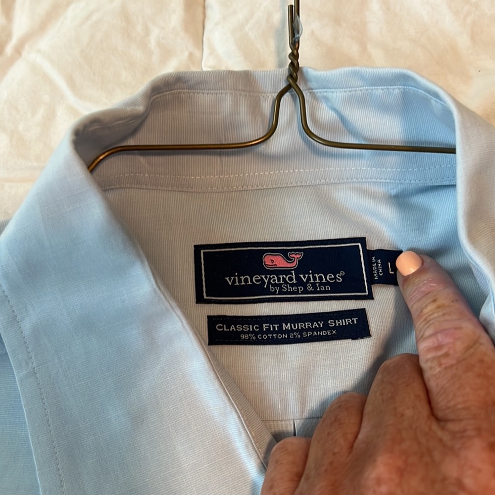 Vineyard Vines. Blue long sleeved button up. Work once then dry cleaned. - Picture 2 of 2